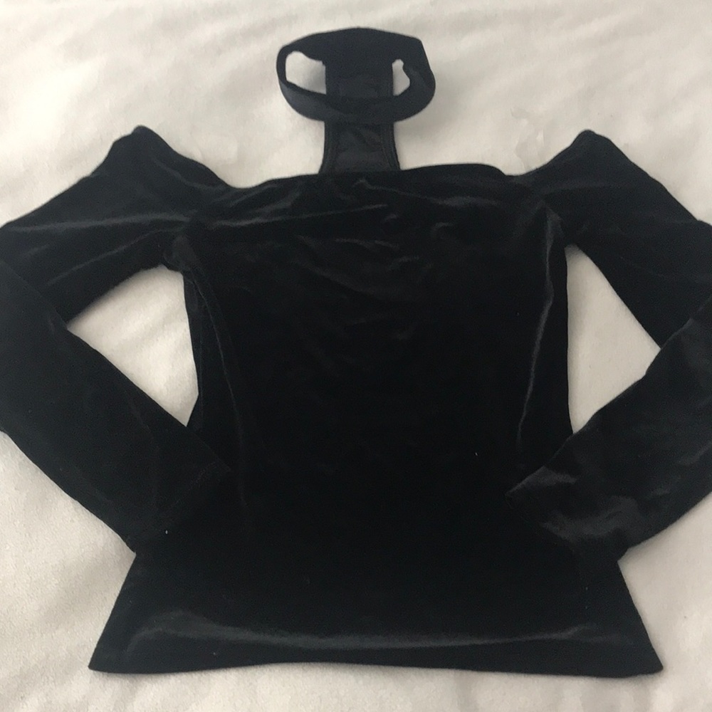 Fashion Nova Black Velvet Top